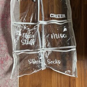 Clear Hanging Closet Organizer with White Trim - Multi-Pocket Storage